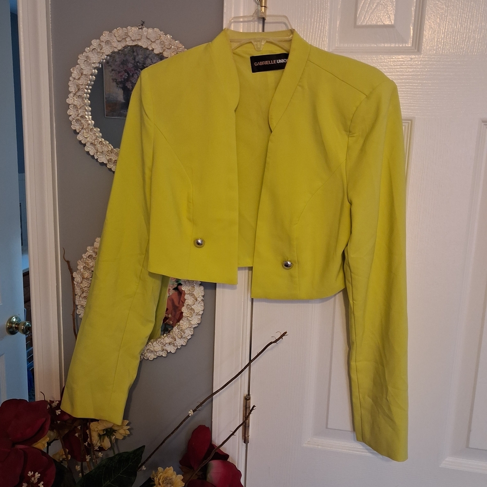 Connected Apparel Black Dress with Vibrant Yellow Jacket - Picture 2 of 3